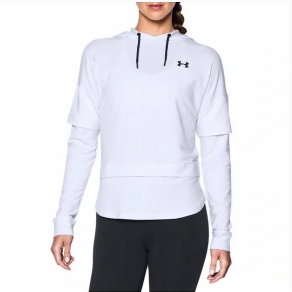 Under Armour Featherweight Fleece 2 In 1 Hoodie Women’s Size Large White